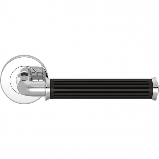 Turnstyle Design Door handle - Amalfine - Black bronze / Bright chrome - Model QA2020