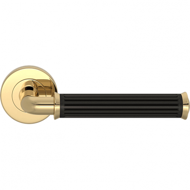 Turnstyle Designs Door handle - Amalfine - Black bronze / Polished brass - Model QA2020