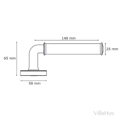Drgreb - Turnstyle Designs - Sort Lder / Blank krom - Model QL2004