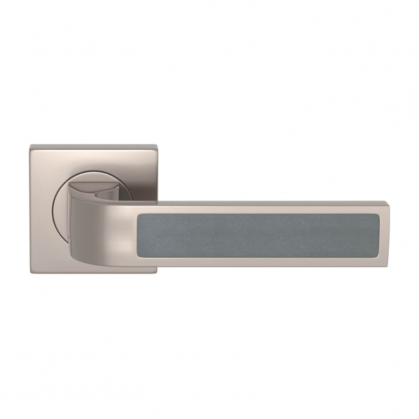 Turnstyle Design Door handle - Slate gray leather / Satin nickel - Model R1022