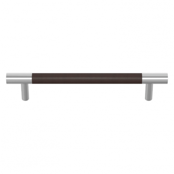 Turnstyle Designs Cabinet handles - Chocolate leather / Bright chrome - Model R1197