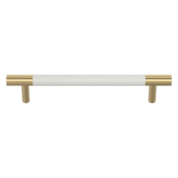 Turnstyle Designs Cabinet handles - White leather / Polished brass - Model R1197