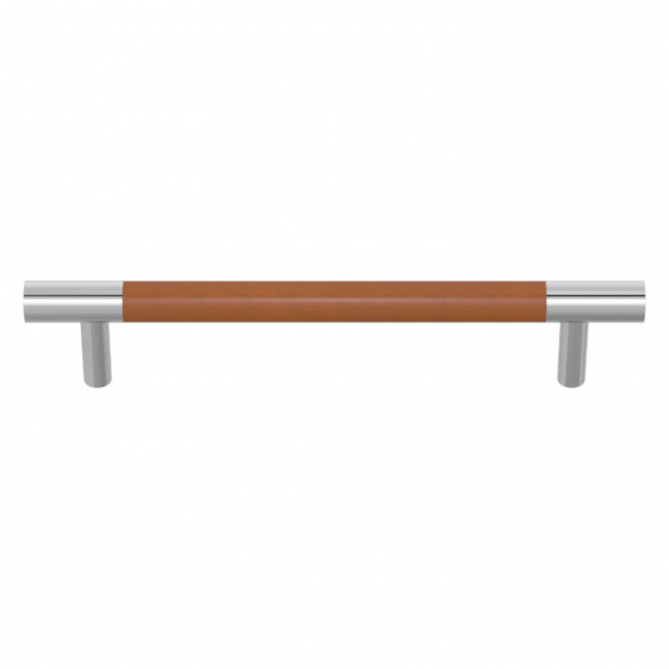 Møbelgreb - Turnstyle Designs - Solbrunt Læder / Blank krom - Model R1197