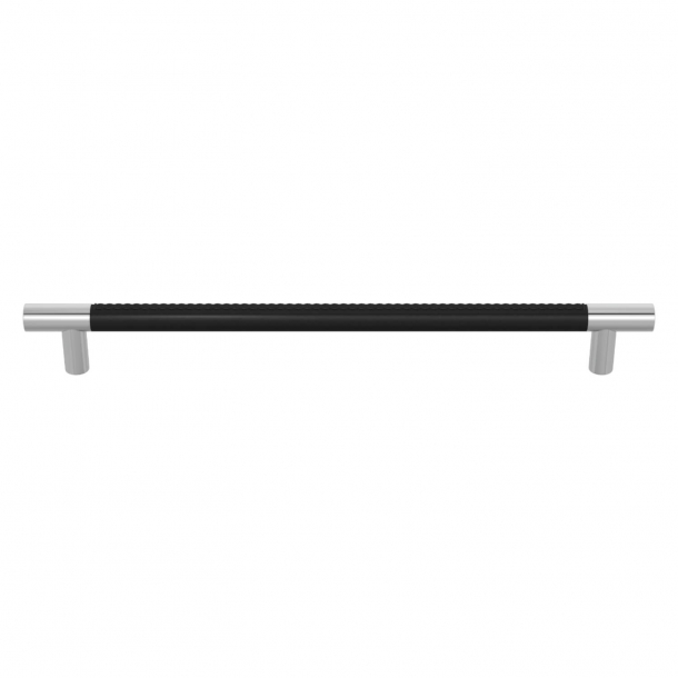 Turnstyle Designs Cabinet handles - Black leather / Bright chrome - Model R1512