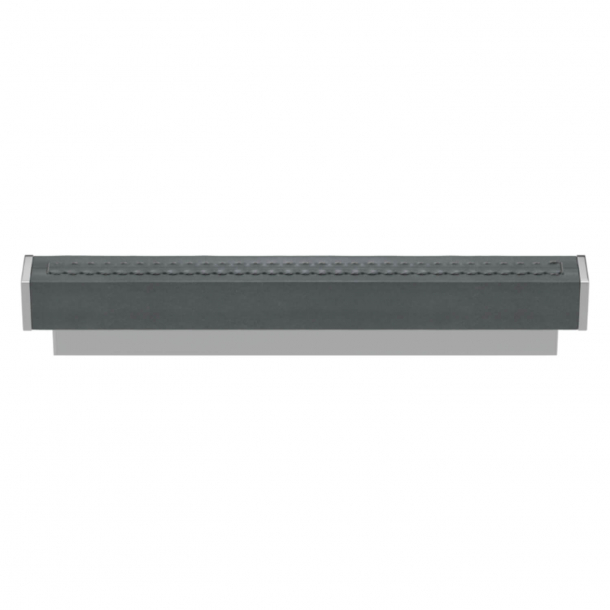 Turnstyle Designs Cabinet handles - Slate gray leather / Bright chrome - Model R2234