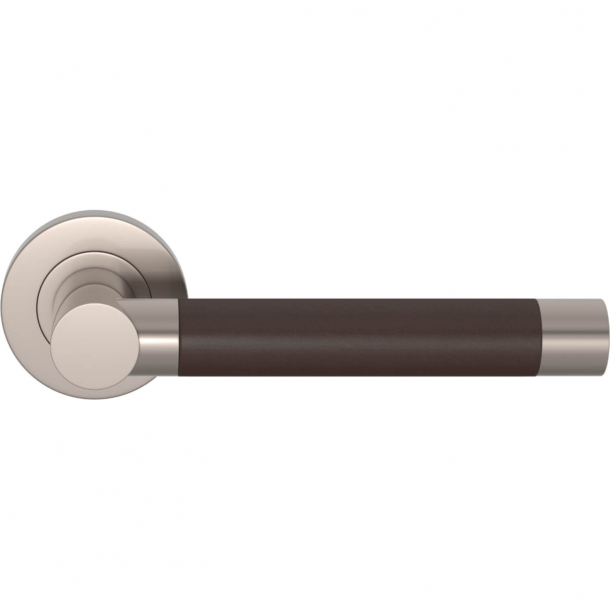 Klamka do drzwi - Skra w kolorze czekolady / Nikiel satynowy - Turnstyle Designs - Model R3083