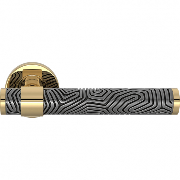 Turnstyle Design Door handle - Alupewt / Polished brass - Model B7005