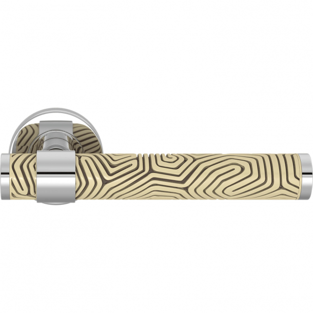 Turnstyle Design Door handle - Sand / Bright chrome - Model B7005