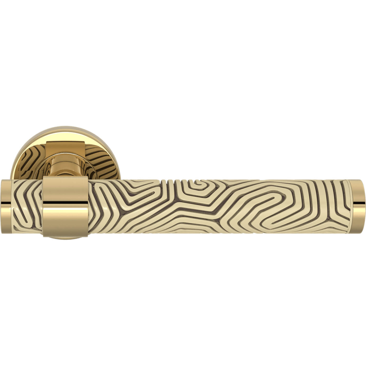 Turnstyle Design Door Handle Sand Polished Brass Model B7005
