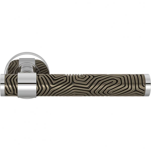 Turnstyle Design Door handle - Silver bronze / Bright chrome - Model B7005