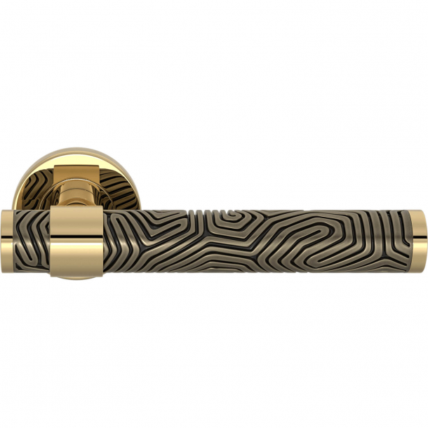 Turnstyle Design Door handle - Silver bronze / Polished brass - Model B7005