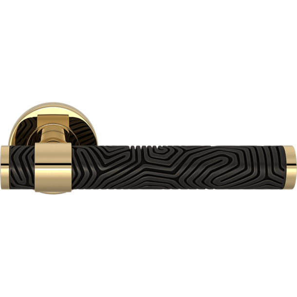 Turnstyle Design Door handle - Black bronze / Polished brass - Model B7005
