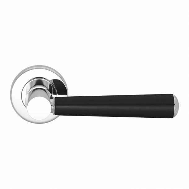 Door handle leather - Black /  Bright chrome - Model C1000