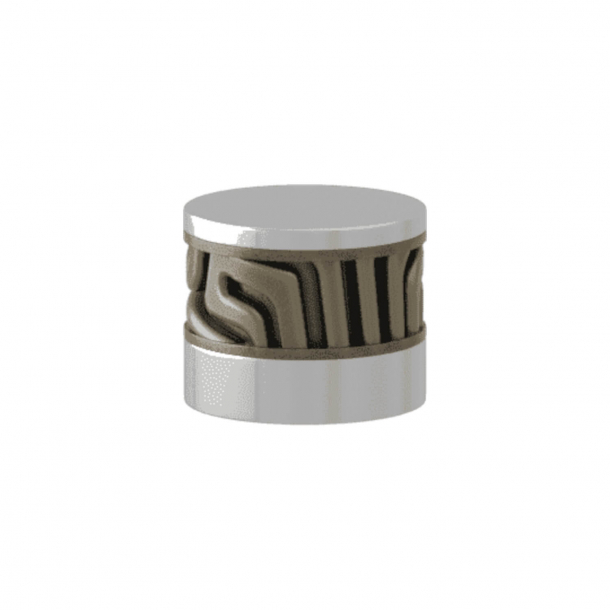 Mbelknop - Turnstyle Designs - Slv bronze Amalfine / Blank krom - Model B8108