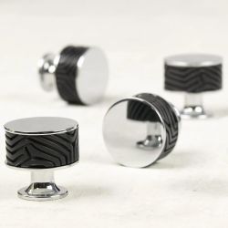 Mbelknop - Turnstyle Designs - Sort bronze Amalfine / Blank krom - Model B9322