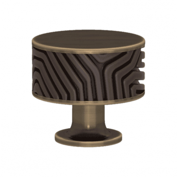 Turnstyle Designs Cabinet knob - Cocoa Amalfine / Antique brass - Model B9322