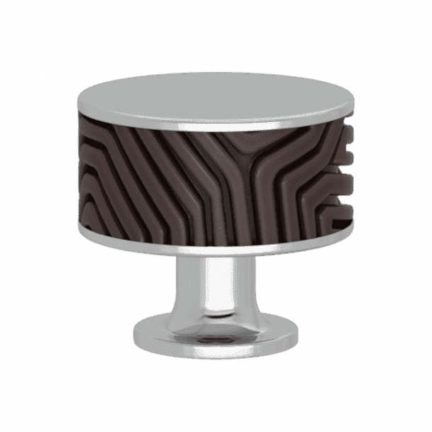 Turnstyle Designs Cabinet knob - Cocoa Amalfine / Bright chrome - Model B9322