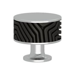 Mbelknop - Turnstyle Designs - Sort bronze Amalfine / Blank krom - Model B9322