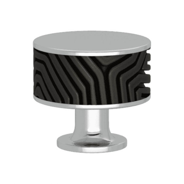 Mbelknop - Turnstyle Designs - Sort bronze Amalfine / Blank krom - Model B9322