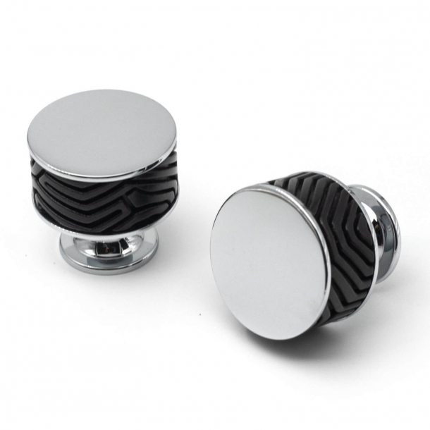 Turnstyle Designs Cabinet knob - Black bronze Amalfine / Bright chrome - Model B9322