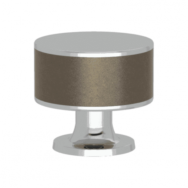 Mbelknop - Turnstyle Designs - Slv bronze Amalfine / Blank krom - Model P5065