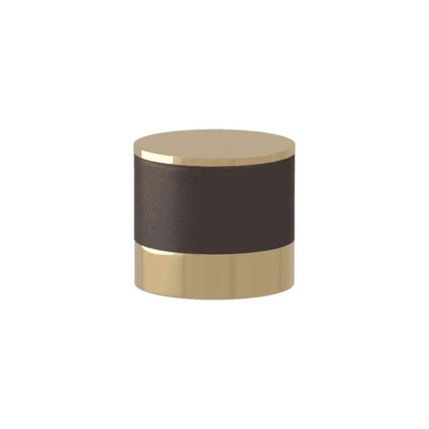 Uchwyt - Turnstyle Designs - Skóra w kolorze czekolady / Polerowany mosi&#261;dz - Model R9202
