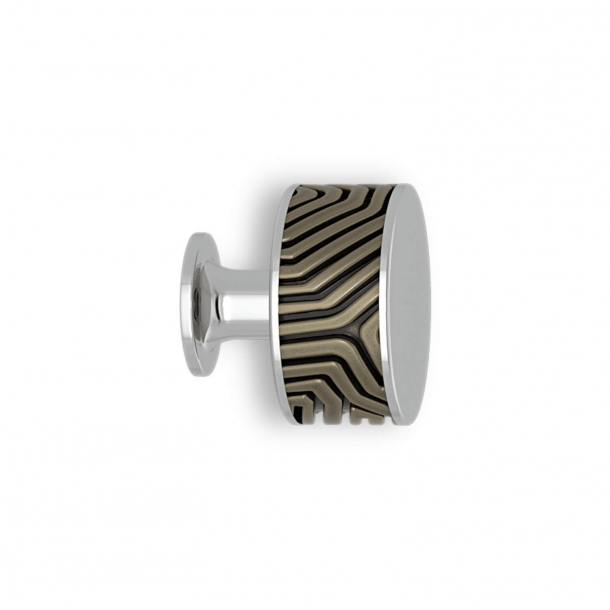 Cabinet knob - Silver bronze / chrome - Labyrinth - Model b9322