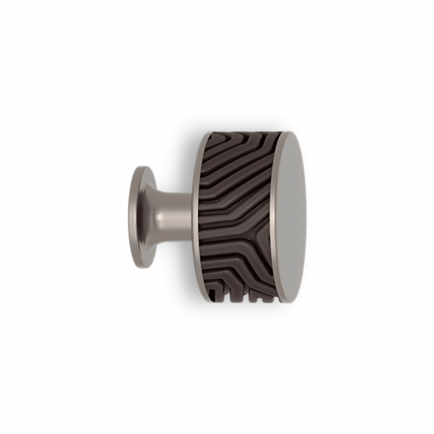 Cabinet knob - Cocoa / Satin nickel - Labyrinth - Model b9322