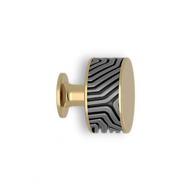 Cabinet knob - Alupewt / Polished brass - Labyrinth - Model b9322