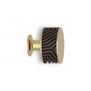 Mbelknop - Kakao / Poleret messing - Labyrinth - Model b9322