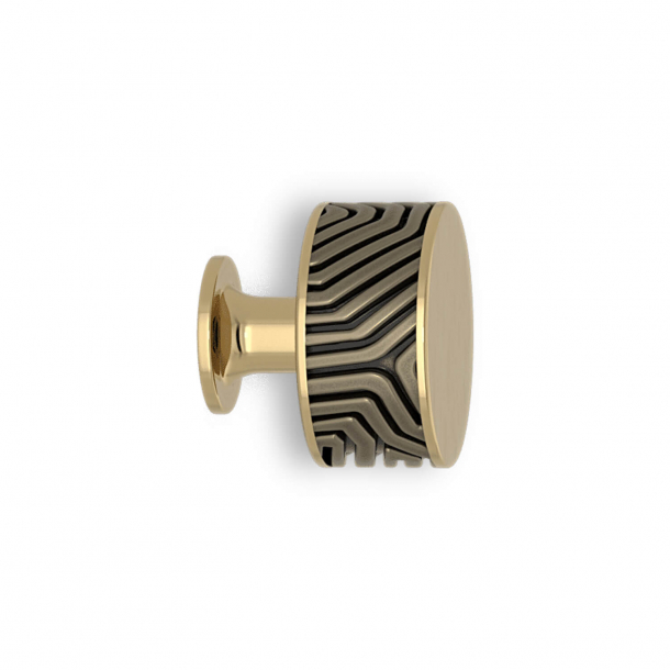 Cabinet knob - Silver bronze / Polished brass - Labyrinth - Model b9322