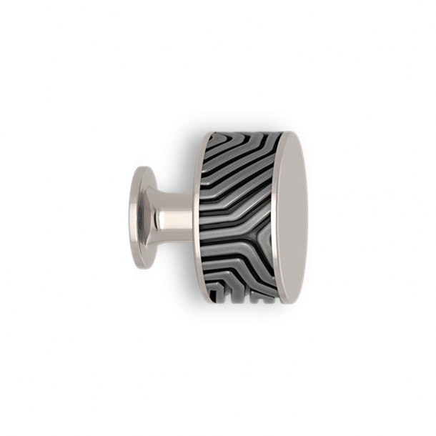 Cabinet knob - Alupewt / Polished nickel - Labyrinth - Model b9322