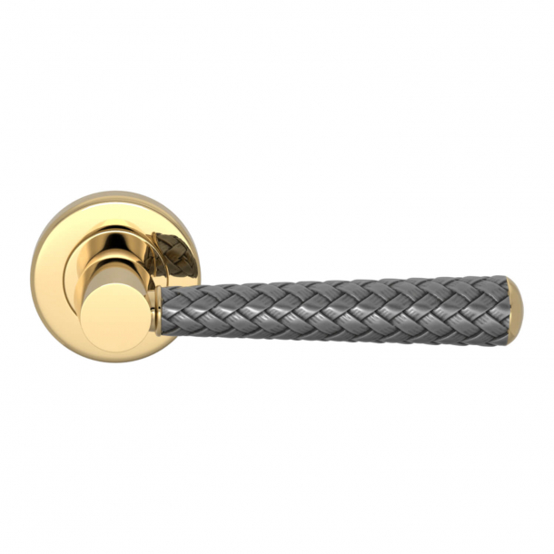Turnstyle Design Door handle Amalfine - Alupewt  / Polished brass- Model WOVEN