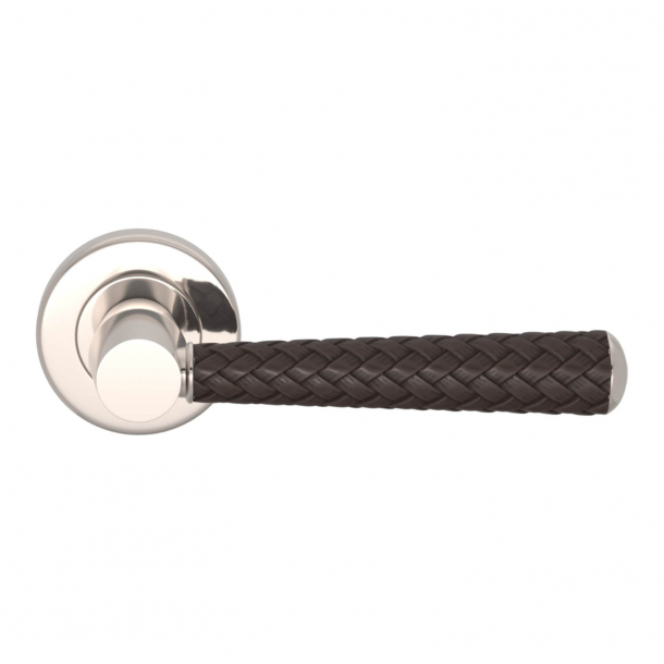 Turnstyle Design Door handle Amalfine - Cocoa / Polished nickel - Model CHESTERFIELD