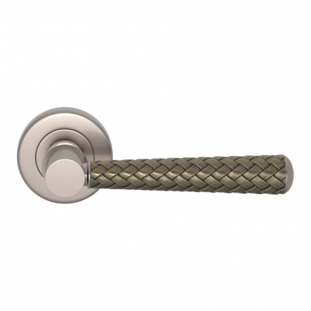 Door handle Amalfine - Silver bronze / Satin Nickel - Model WOVEN