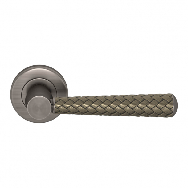 Turnstyle Design Door handle Amalfine - Silver bronze / Vintage nickel - Model WOVEN