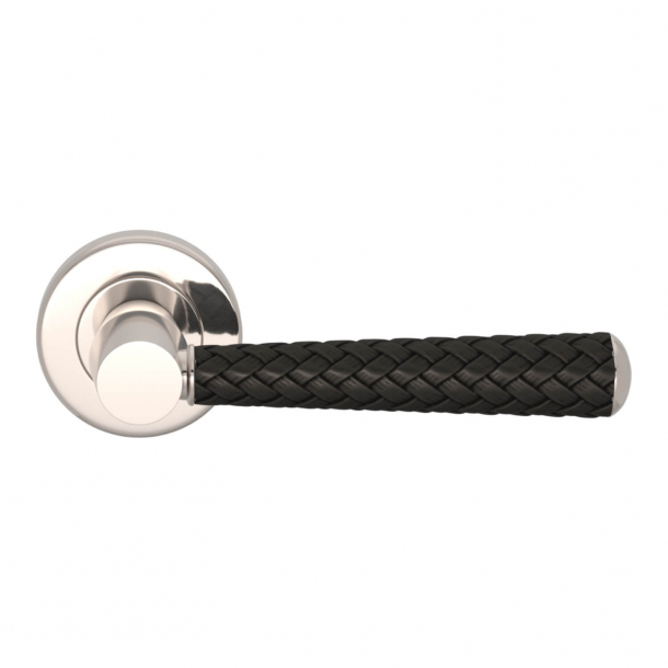 Turnstyle Design Door handle Amalfine - Black bronze / Polished nickel - Model CHESTERFIELD