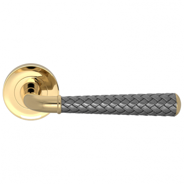 Turnstyle Design Door handle - Alupewt / Polished brass - Model DF1175