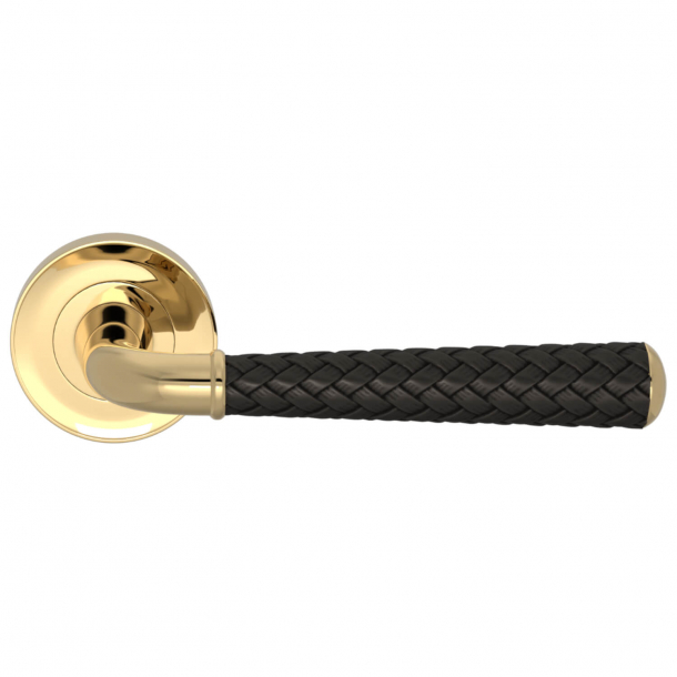Turnstyle Design Door handle - Black bronze / Polished brass - Model DF1175