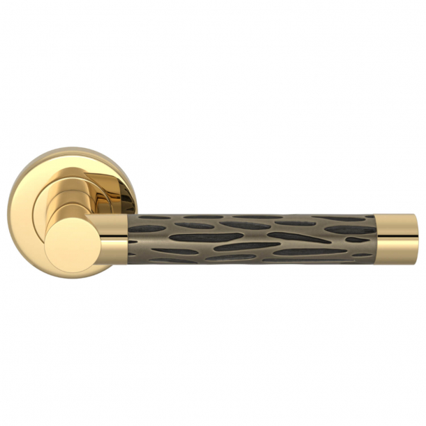 Turnstyle Design Door handle - Amalfine - Silver bronze / Polished brass - Model P1015