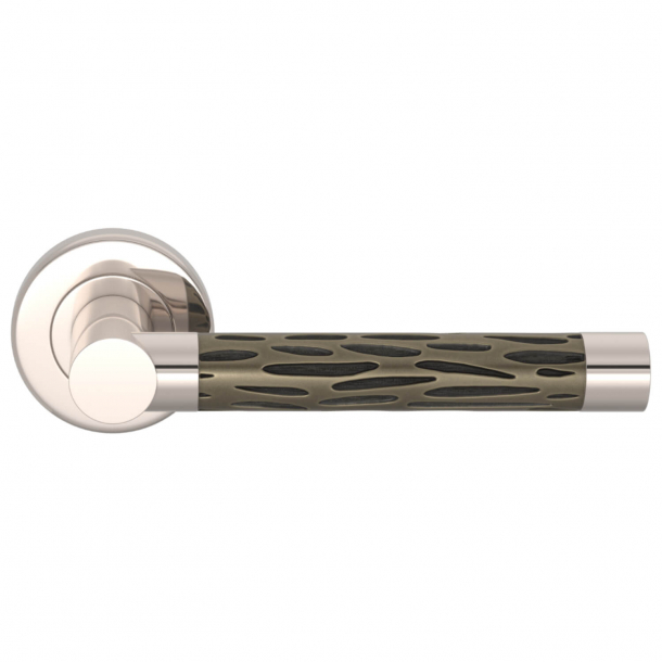 Turnstyle Design Door handle - Amalfine - Silver bronze / Polished nickel - Model P1015