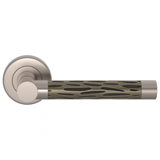 Turnstyle Design Door handle - Amalfine - Silver bronze / Satin nickel - Model P1015