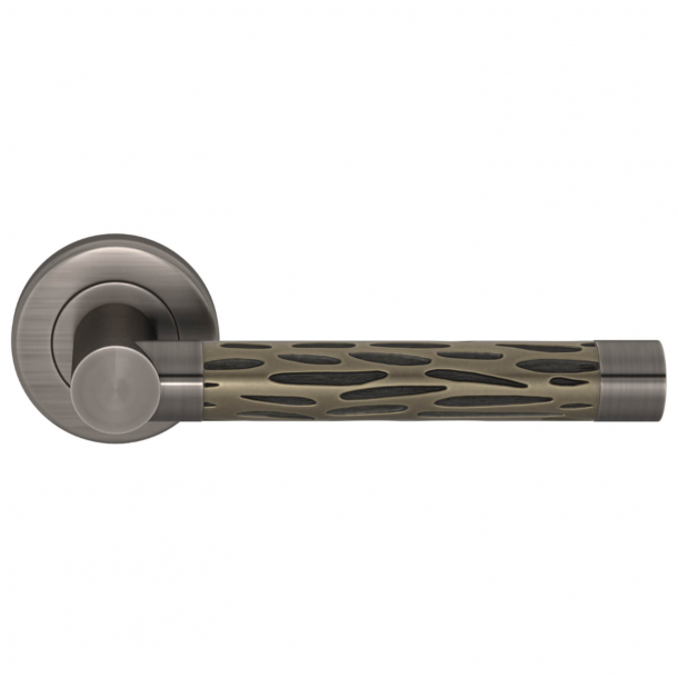 Turnstyle Design Door handle - Amalfine - Silver bronze / Vintage nickel - Model P1015