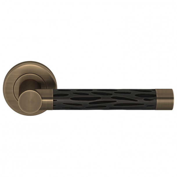 Klamka do drzwi - Turnstyle Design - Amalfine - Czarny br&#261;z / Antyczny mosi&#261;dz - Model P1015