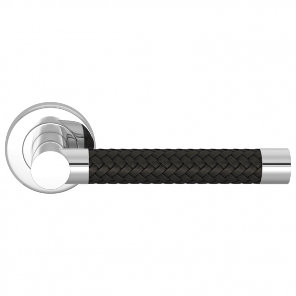 Klamka do drzwi - Turnstyle Design - Amalfine z czarnego br&#261;zu / Chrom -  Model R2076