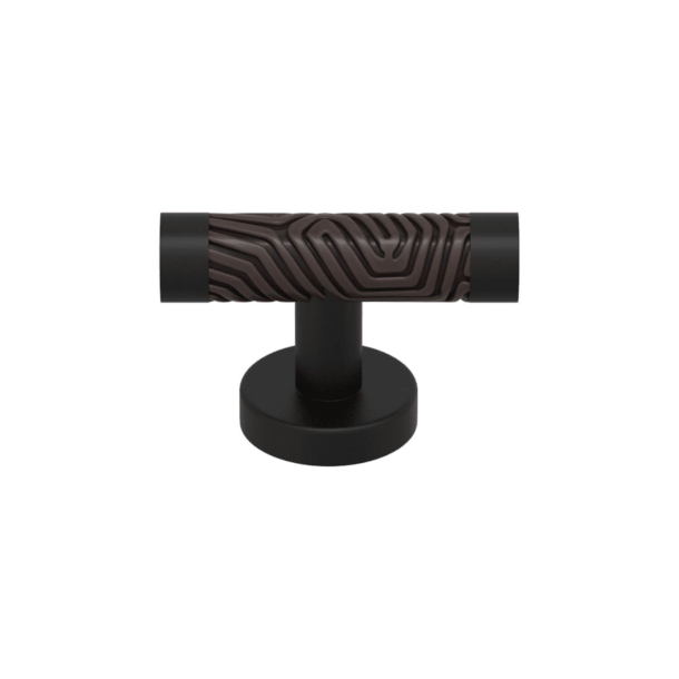T-bar Møbelgreb - Turnstyle Designs - Kakaofarvet Amalfine / Mat sort krom - Model B9222