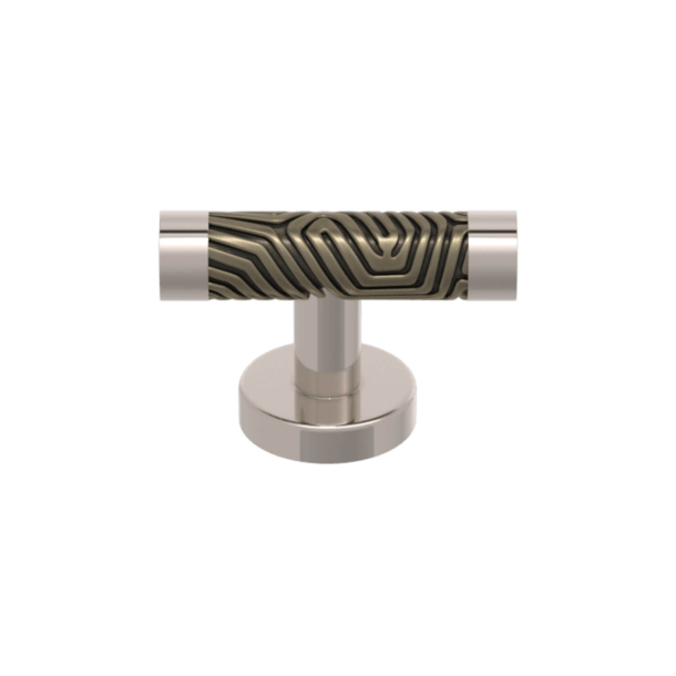 T-bar Møbelgreb - Turnstyle Designs - Sølv bronze Amalfine / Poleret nikkel - Model B9222