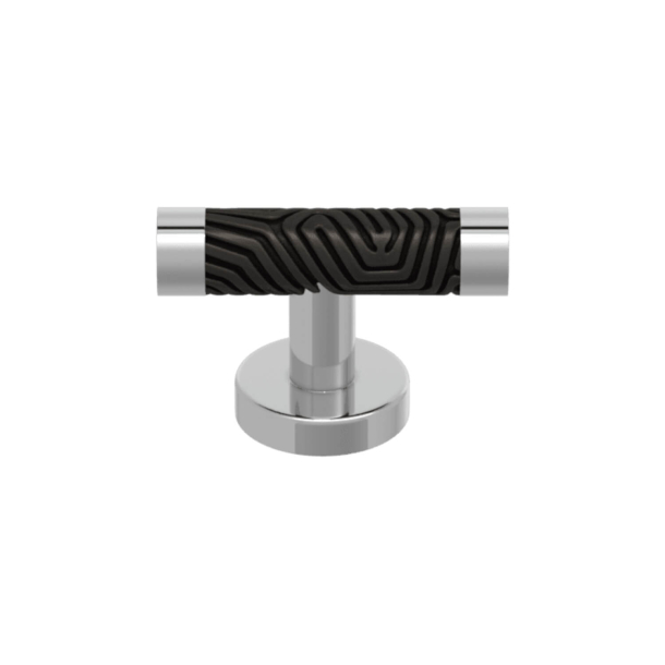 Turnstyle Designs T-bar Cabinet handles - Black bronze Amalfine / Bright chrome - Model B9222