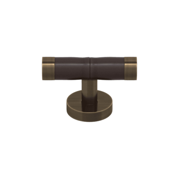 Turnstyle Designs T-bar Cabinet handle - Cocoa Amalfine / antique brass - Model P1012