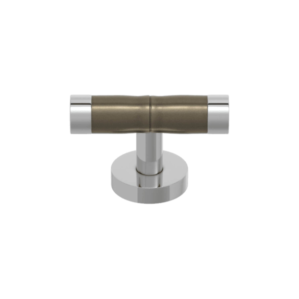 Turnstyle Designs T-bar Cabinet handle - Silver bronze Amalfine / Bright chrome - Model P1012